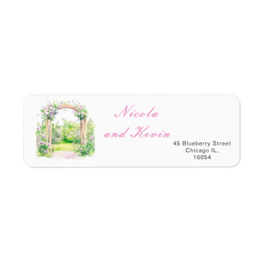 Spring Floral Wedding Arch adres Etiket (Voorkant)