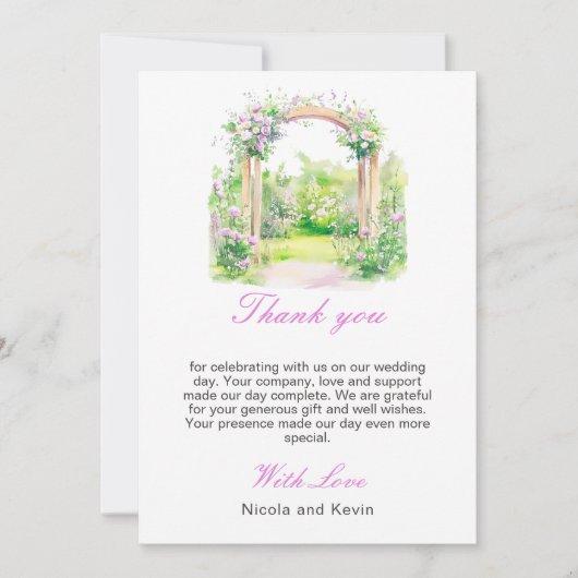 Spring Floral Wedding Arch Bedankkaart (Voorkant)