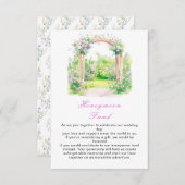 Spring Floral Wedding Arch Honeymoon Fund Informatiekaartje (Voorkant / Achterkant)