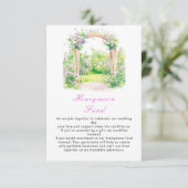 Spring Floral Wedding Arch Honeymoon Fund Informatiekaartje (Staand voorkant)