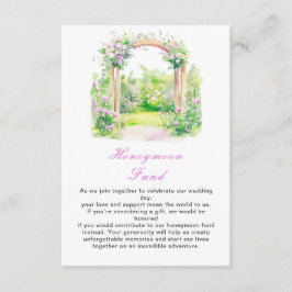 Spring Floral Wedding Arch Honeymoon Fund Informatiekaartje