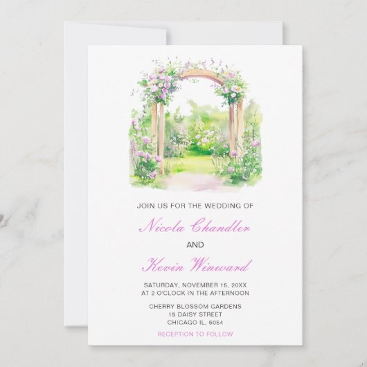 Spring Floral Wedding Arch Kaart (Voorkant)