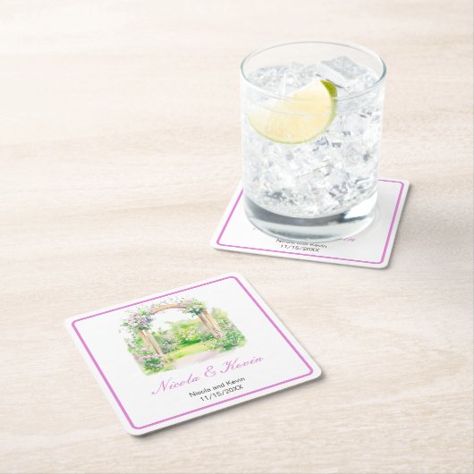 Spring Floral Wedding Arch Kartonnen Onderzetters (Insitu)