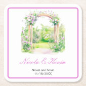 Spring Floral Wedding Arch Kartonnen Onderzetters (Voorkant)