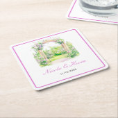 Spring Floral Wedding Arch Kartonnen Onderzetters (Schuin)