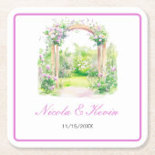 Spring Floral Wedding Arch Kartonnen Onderzetters (Voorkant)