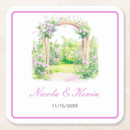 Spring Floral Wedding Arch Kartonnen Onderzetters