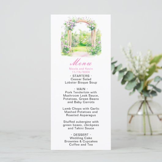 Spring Floral Wedding Arch Menu (Staand voorkant)