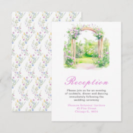 Spring Floral Wedding Arch Receptie Informatiekaartje