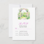 Spring Floral Wedding Arch Receptie RSVP Kaartje (Voorkant)