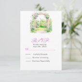 Spring Floral Wedding Arch Receptie RSVP Kaartje (Staand voorkant)