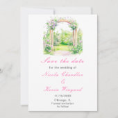 Spring Floral Wedding Arch Receptie Save The Date (Voorkant)