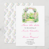 Spring Floral Wedding Arch Receptie Save The Date (Voorkant / Achterkant)