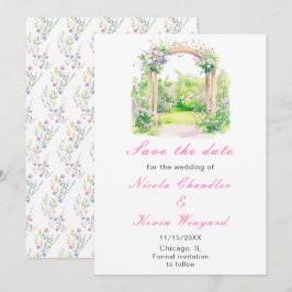 Spring Floral Wedding Arch Receptie Save The Date