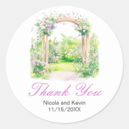 Spring Floral Wedding Arch Ronde Sticker