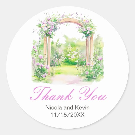 Spring Floral Wedding Arch Ronde Sticker (Voorkant)