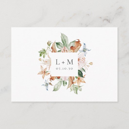 Spring Floral Wedding Informatiekaartje (Achterkant)