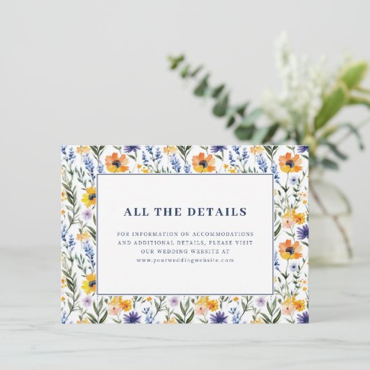 Spring Floral Wedding Informatiekaartje (Staand voorkant)