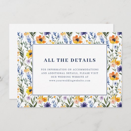 Spring Floral Wedding Informatiekaartje (Voorkant / Achterkant)