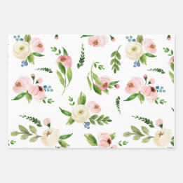 Spring Floral Wedding Inpakpapier Vel