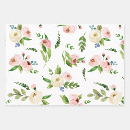 Spring Floral Wedding Inpakpapier Vel