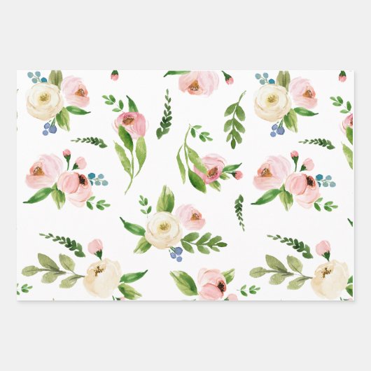 Spring Floral Wedding Inpakpapier Vel (Voorkant)
