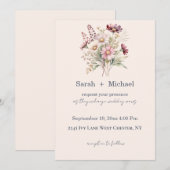 Spring Floral Wedding Invitation Kaart (Voorkant / Achterkant)