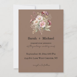 Spring Floral Wedding Invitation Kaart