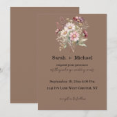 Spring Floral Wedding Invitation Kaart (Voorkant / Achterkant)