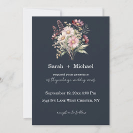 Spring Floral Wedding Invitation Kaart