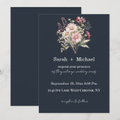 Spring Floral Wedding Invitation Kaart (Voorkant / Achterkant)