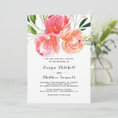Spring Floral Wedding Invitation Kaart (Staand voorkant)