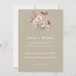 Spring Floral Wedding Invitation Kaart