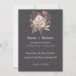 Spring Floral Wedding Invitation Kaart