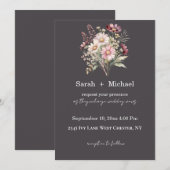 Spring Floral Wedding Invitation Kaart (Voorkant / Achterkant)