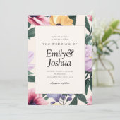 Spring Floral Wedding Kaart (Staand voorkant)