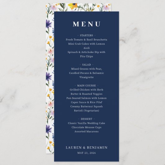 Spring Floral Wedding Menu (Voorkant / Achterkant)