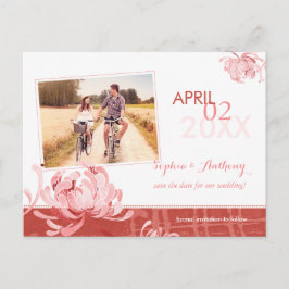 Spring Floral Wedding Photo Save the Date Aankondigingskaart