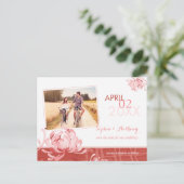 Spring Floral Wedding Photo Save the Date Aankondigingskaart (Staand voorkant)