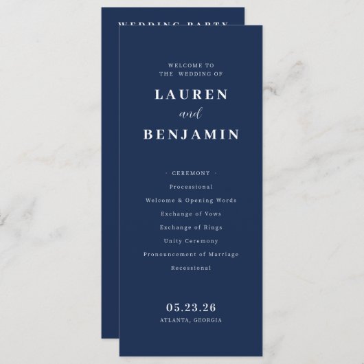 Spring Floral Wedding Programmakaart (Voorkant / Achterkant)