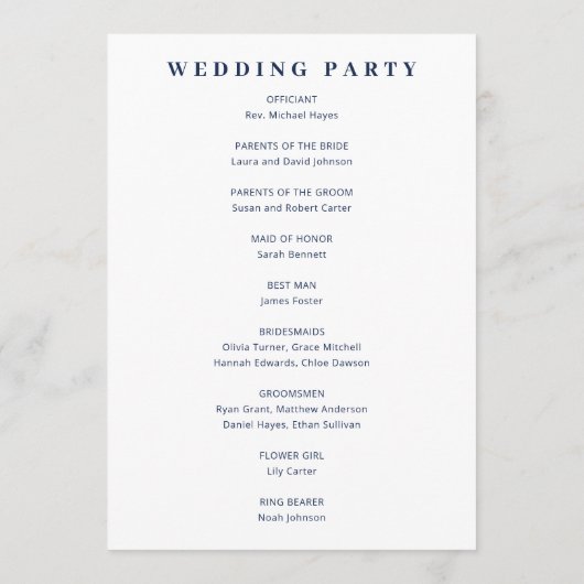 Spring Floral Wedding Programmakaart (Achterkant)