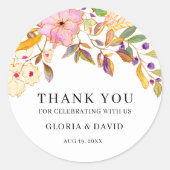 Spring Floral Wedding Ronde Sticker (Voorkant)