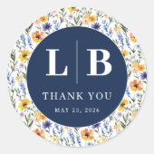 Spring Floral Wedding Ronde Sticker (Voorkant)