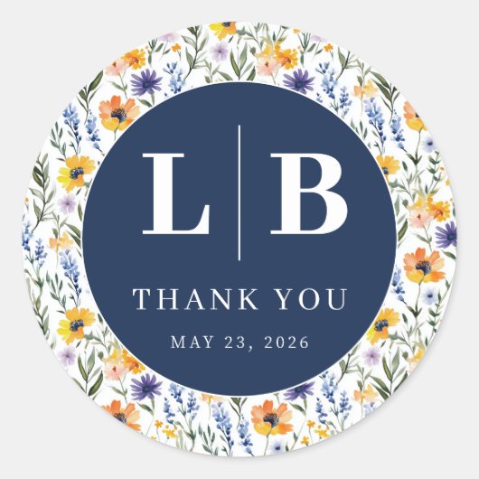 Spring Floral Wedding Ronde Sticker (Voorkant)