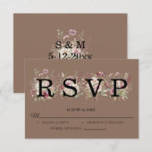 Spring Floral Wedding RSVP card Kaartje (Voorkant / Achterkant)