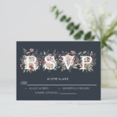 Spring Floral Wedding RSVP card Kaartje (Staand voorkant)