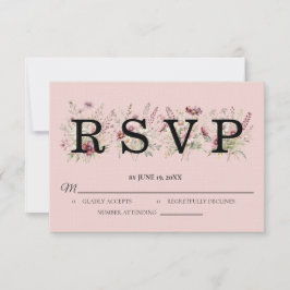 Spring Floral Wedding RSVP card Kaartje