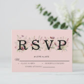 Spring Floral Wedding RSVP card Kaartje (Staand voorkant)