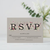 Spring Floral Wedding RSVP card Kaartje (Staand voorkant)