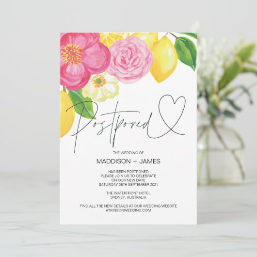 Spring Floral Wedding Uitgesteld Wijzig de Datum Kaart (Staand voorkant)